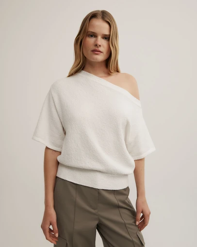 Witchery - Asymmetric Textured Knit T-shirt
