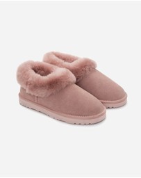 Ozwear Connection Uggs - Ugg Slippers Avery Unisex Premium Sheepskin Slippers Suede