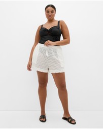 City Chic - Andros Jacquard Knit Short - ivory