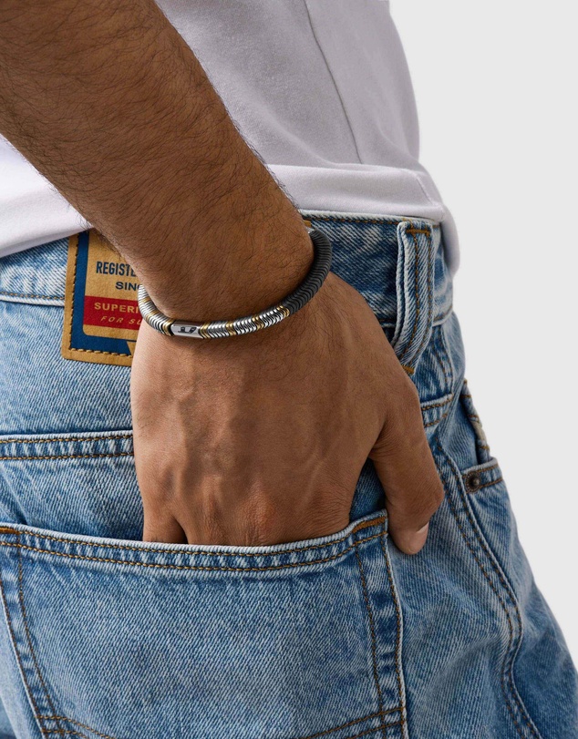Diesel - D Logo Silver Tone Bracelet