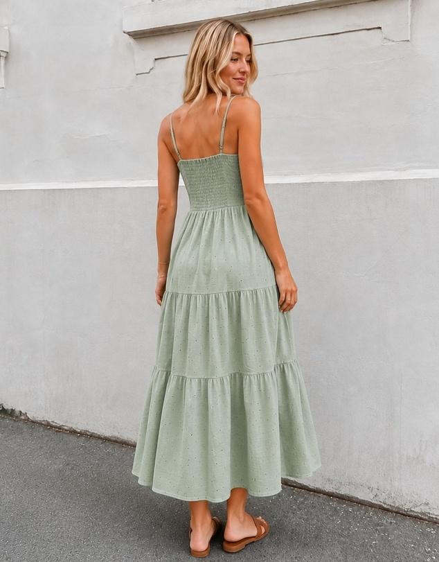 Esther & Co - Sona Dress - Sage Spot