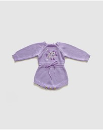 WITH LOVE FOR KIDS - Long Sleeve Knitted Romper - Babies