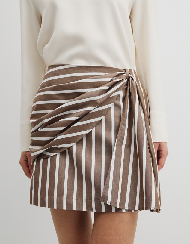 Country Road - Stripe Bow Drape Skirt