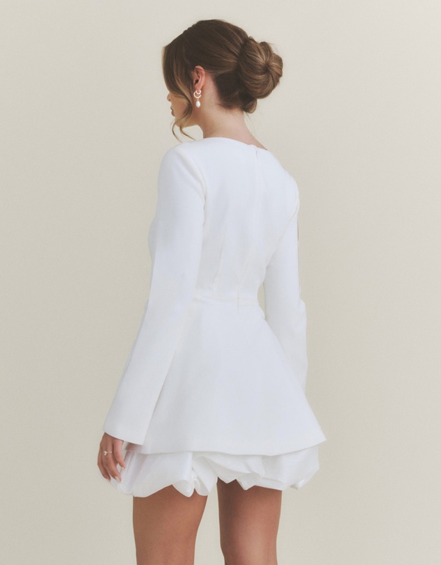 Six Stories - Isla Split Sleeve Bubble Hem Mini Dress