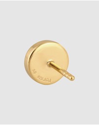 Kuzzoi - ICONIC EXCLUSIVE - Earrings Male Basic Circle Geo Enamel Blue 925 Sterling Silver Gold Plated