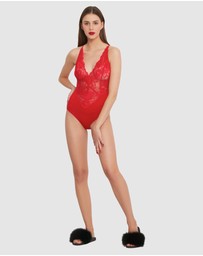 Oh!Zuza - Viscose & Sheer Lace Lingerie Bodysuit