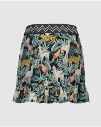 Like FLO - Leaf Print Ruffle Skirt - Kids-Teens