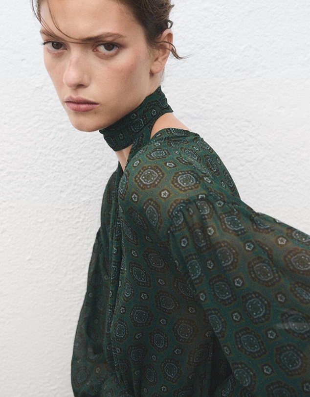 M.N.G - Printed Dress With Foulard