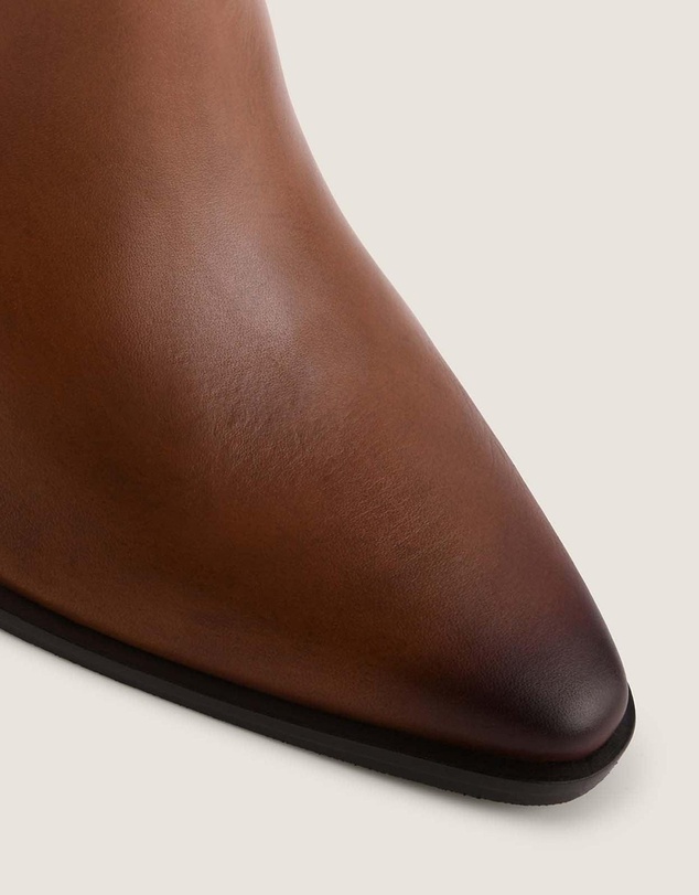 Shelly Shen - Ellis Heel Ankle Boots Tan Leather