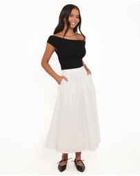 Petal & Pup - Oakley Midi Skirt - White