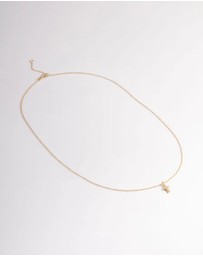 Lovisa - Gold Plated Sterling Silver Cubic Zirconia Small Cross Necklace