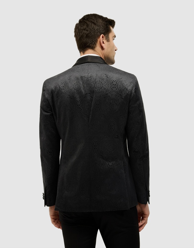 Politix - Embossed Paisley Black Tie Tuxedo