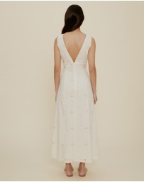 The Fated - Esther Column Broderie Midi Dress