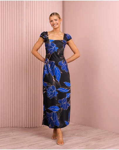 Azzurielle - Dinah Print Cap Sleeve Dress