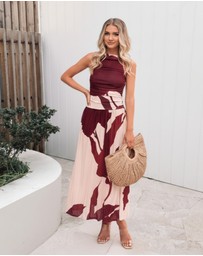 Esther & Co - Balayage Dress - Wine Floral