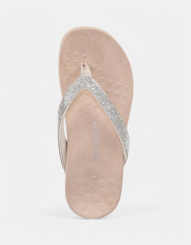 Vionic - Dillon Shine Toe Post Sandal - Cream