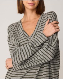 Primness - Stripe Loose V Top