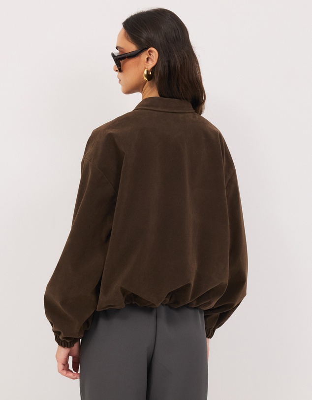Calli - Hayden Faux Suede Bomber Jacket