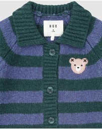 Huxbaby - Classic Stripe Collar Knit Cardigan - Babies