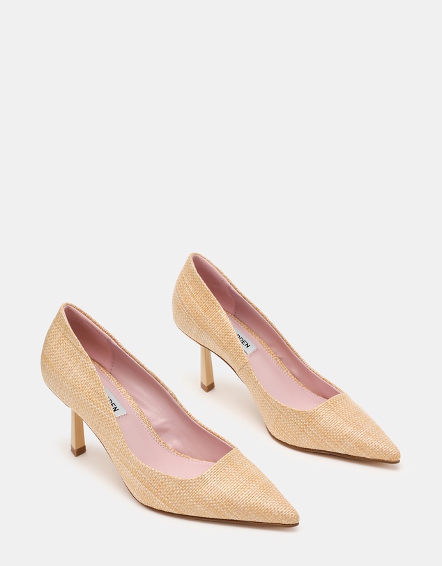 Steve Madden - Brynnn Light Natural Raffia Heels