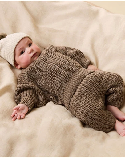 Wilson & Frenchy - Chestnut Organic Knitted Leggings - Babies