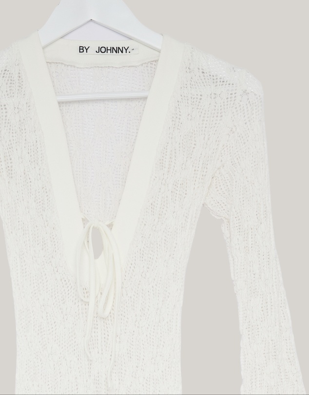 Revibe - Repaired BY JOHNNY. Eliana Tie Sheer Ankle Dress - AU 6