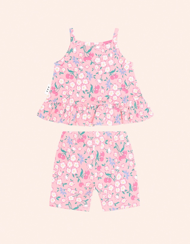 Huxbaby - Tropical Cherry Floral Two Piece Set - Babies-Teens