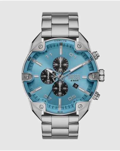 Diesel - Spiked Silver Tone Chronograph Watch