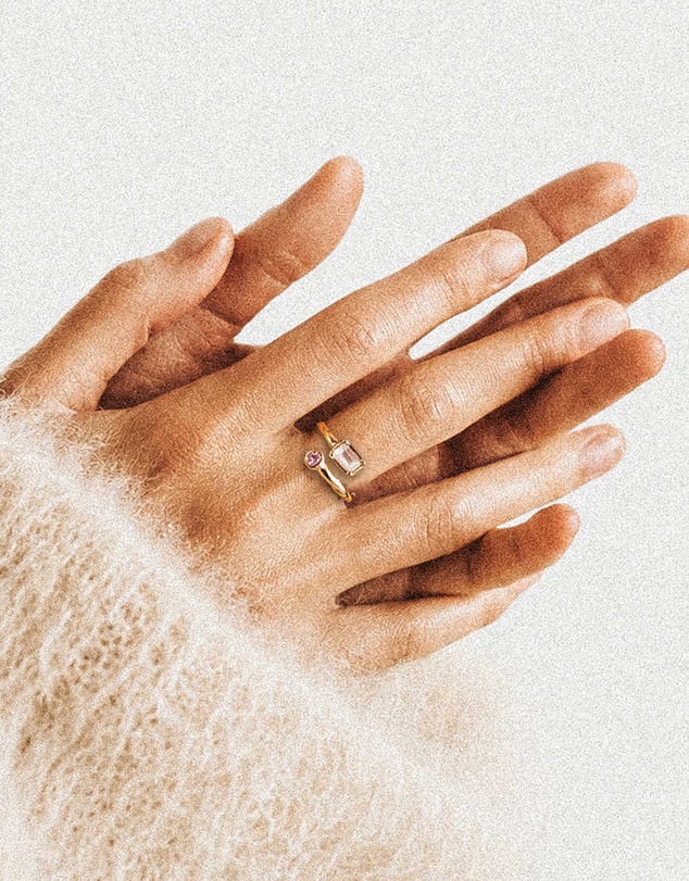 Haze & Glory - ICONIC EXCLUSIVE - Luna Rose Wrap Ring in 925 Silver Vermeil