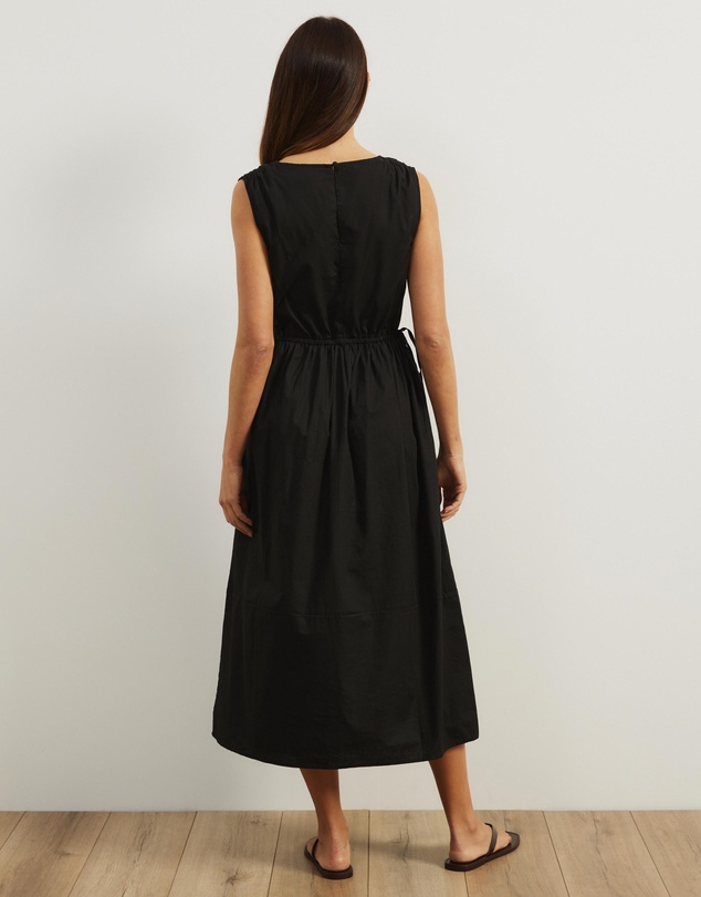 Atmos&Here - Cora Drawstring Poplin Midi Dress
