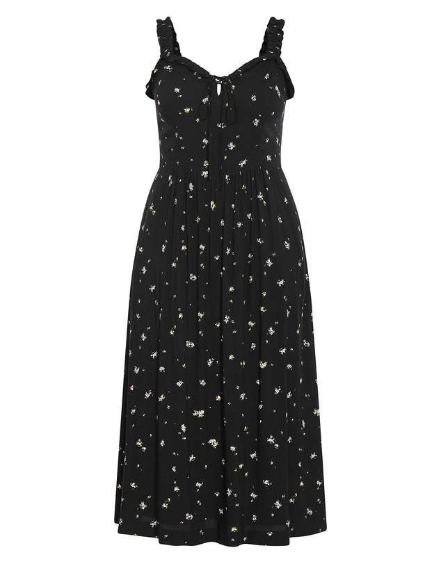 City Chic - Gracy Rosy Print Midi Dress