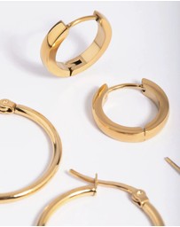 Lovisa - Waterproof Gold Plated Stainless Steel Ball Stud Earring Pack