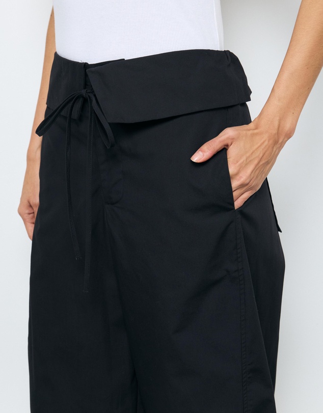 AERE - Nina Cotton Foldover Barrel Pants