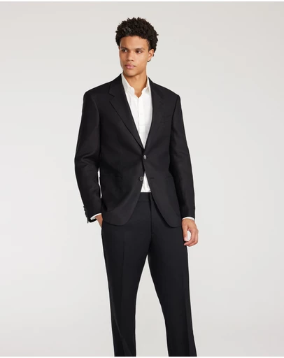 Calibre - Linen Wool Hopsack Blazer Black