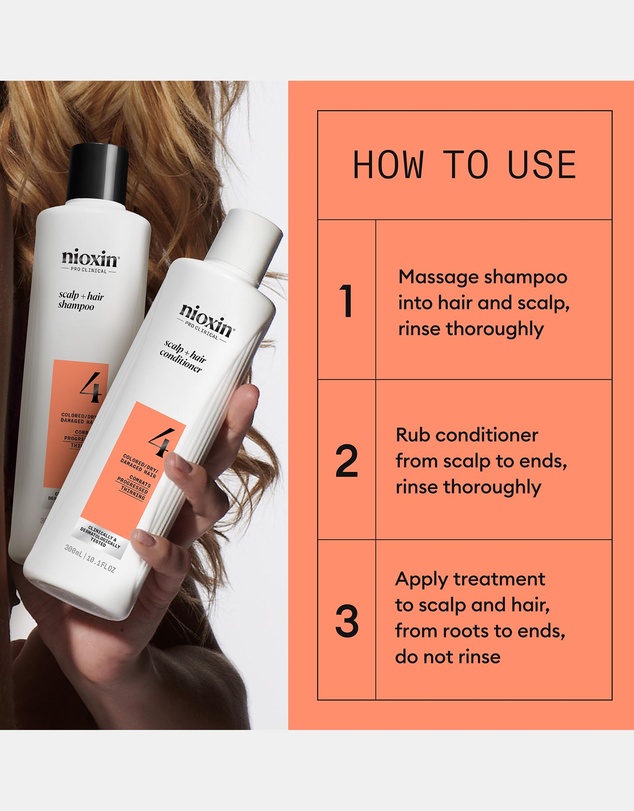 Nioxin - Nioxin Scalp + Hair Thickening System 4 - Hair Thickening System For Colored Or Dry Damaged Hair With Progressed Thinning