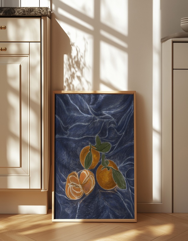 Olive et Oriel - KH Studio - The Colors Orange a Blue by Karla Hyman Art Print