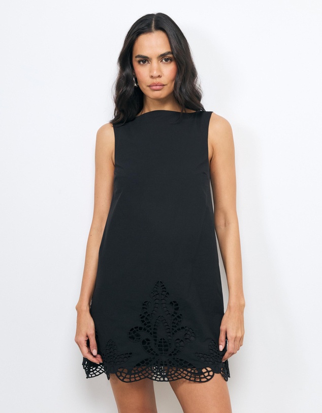 AERE - Elke Embroidered Mini Dress
