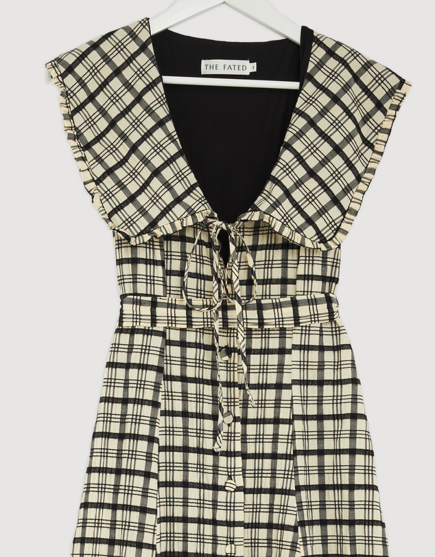 Revibe - Repaired The Fated Adela Check Collared Maxi Dress - AU 8