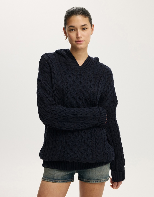 Cotton On - Oversized Cable Hoodie