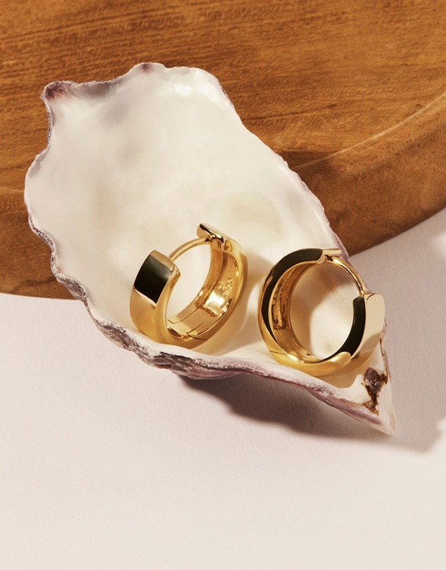 Najo - Stella Yellow Gold Huggie Earrings