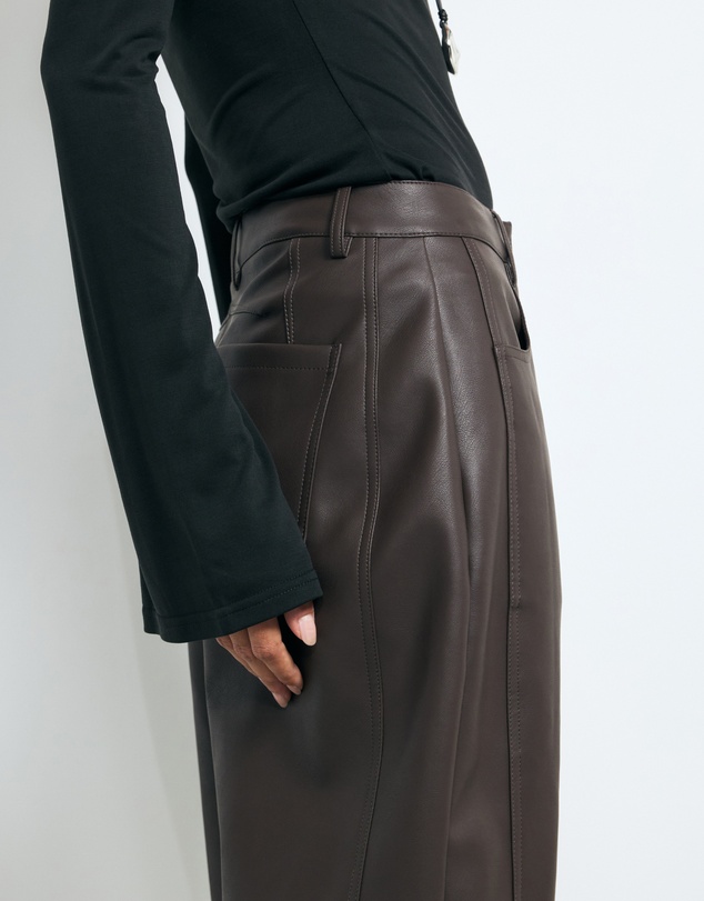 AERE - Sienna PU Barrel Leg Pants