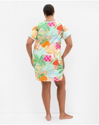 City Chic - Plus size Summer Love Print Sleep Shirt - mint
