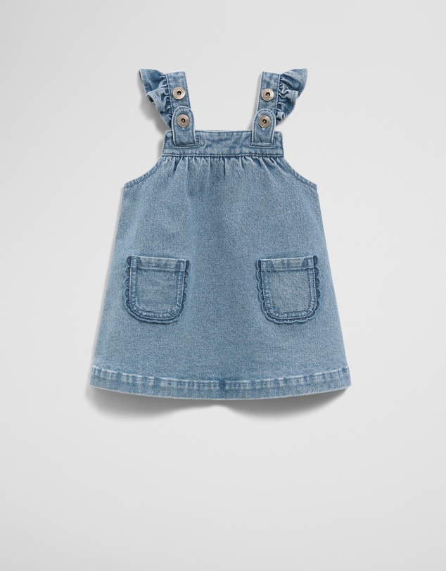 Country Road - Scallop Denim Pinafore