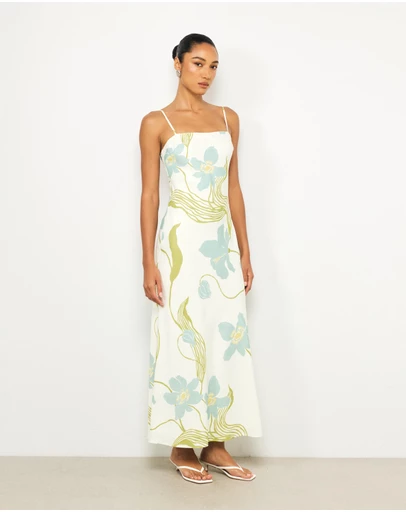AERE - Sereia Viscose Linen Maxi Dress