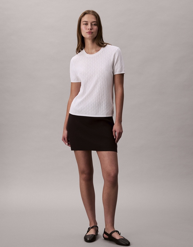 Calvin Klein - Pointelle Cap Sleeve Baby Tee