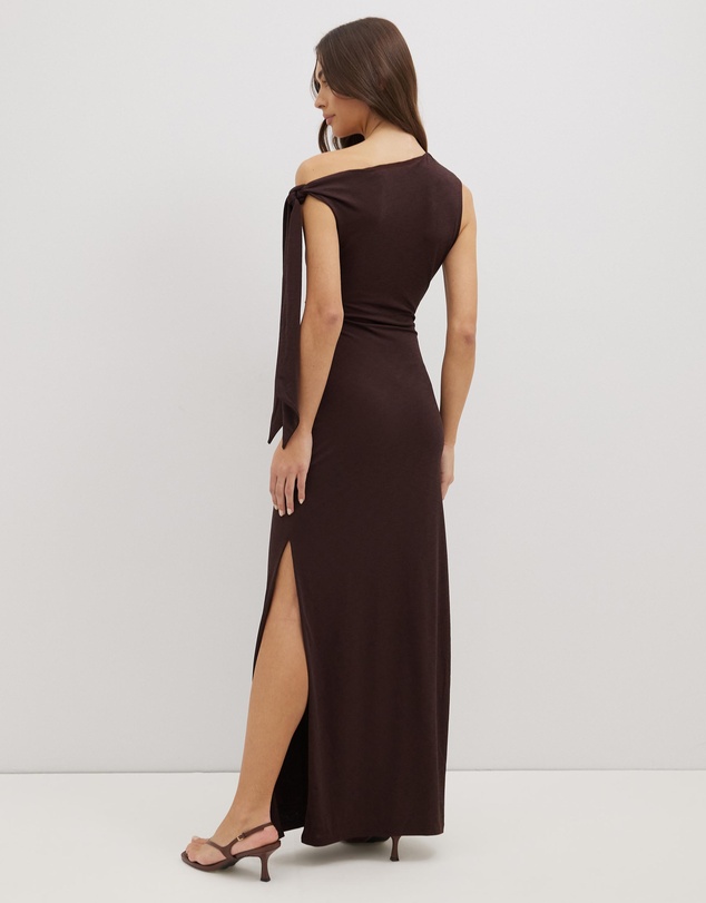 Dazie - Dance Fever Tie Shoulder Jersey Maxi Dress
