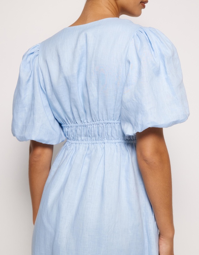 AERE - Aster Tie Front Linen Midi Dress