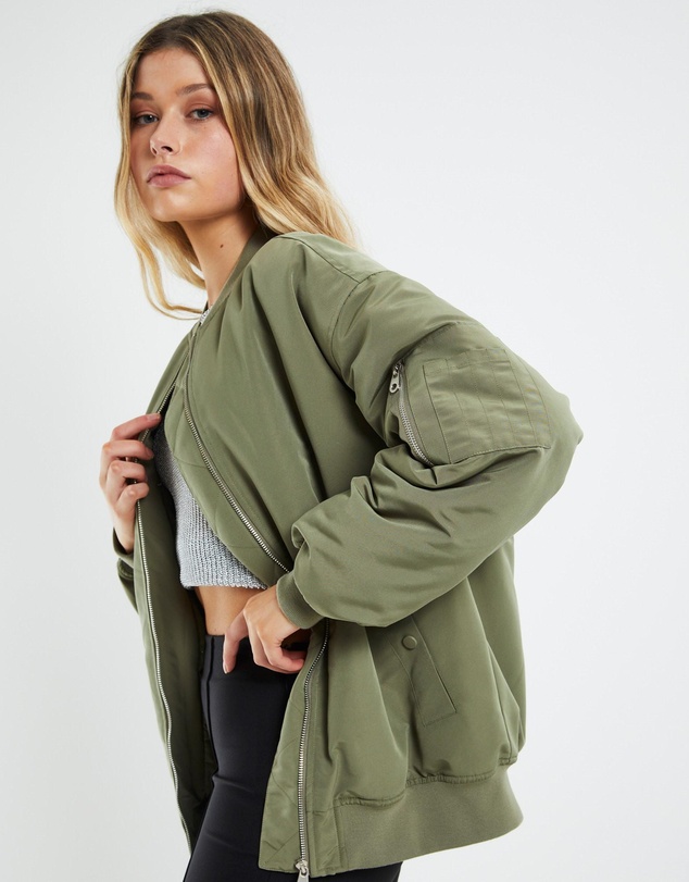 Alice In The Eve - Cora Boyfriend Longline Bomber Jacket