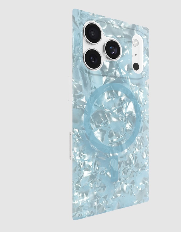 Flaunt - Flaunt Square Icy Blue Pearl MagSafe Case for iPhone 17 Pro