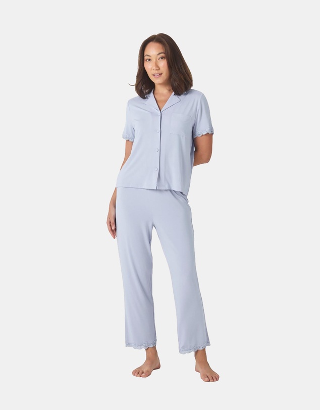 Gingerlilly - Dianne Bamboo Long PJ set with Lace